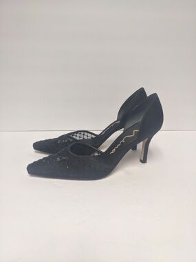Nina New York Black with Black Gems Stilettos Womens shoes Size 6.5M Net